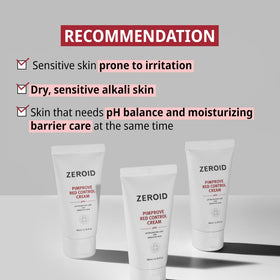 ZEROID cream being applied to hand, soothing hydration demonstrated