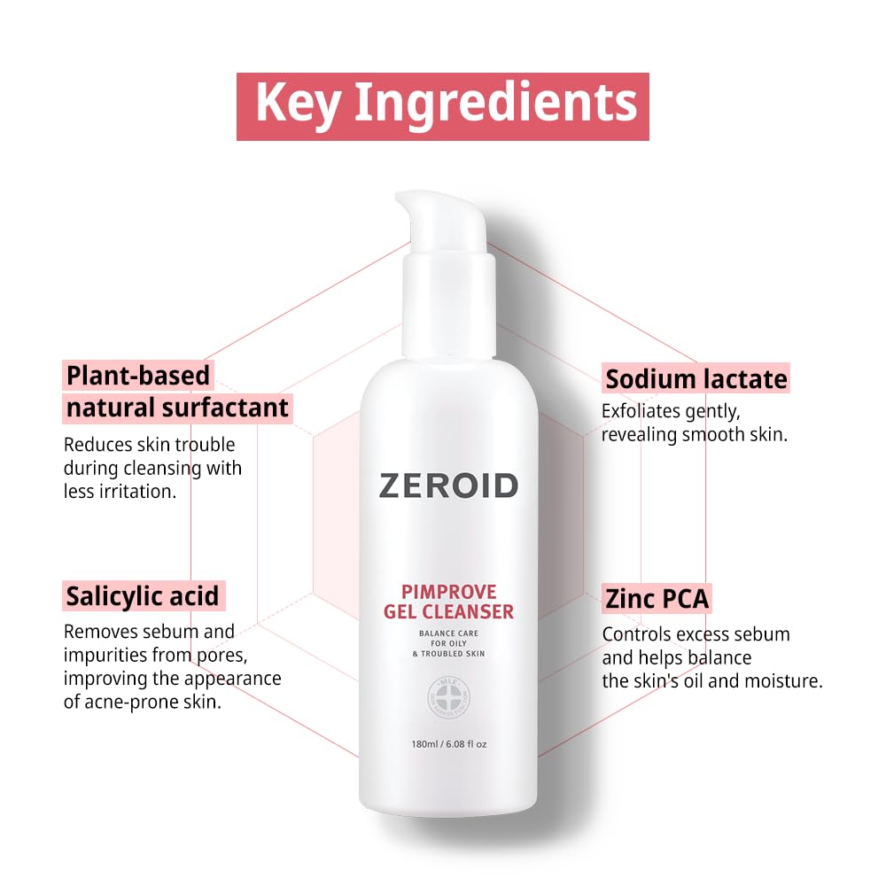 ZEROID in bathroom routine with user cleansing face for gentle results