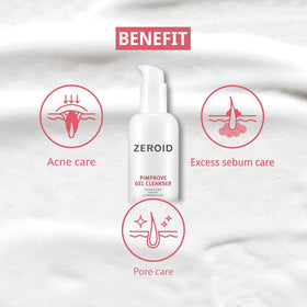 ZEROID ingredient layout highlighting salicylic acid and barrier support