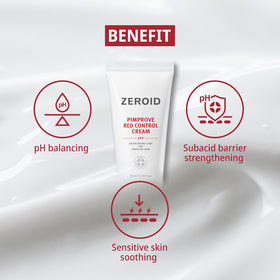 ZEROID ingredient label close-up highlighting pH 4 and Restomide