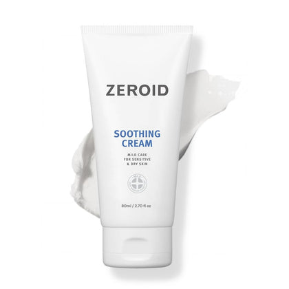 ZEROID front jar showing calming face cream and clean design benefit: gentle hydration