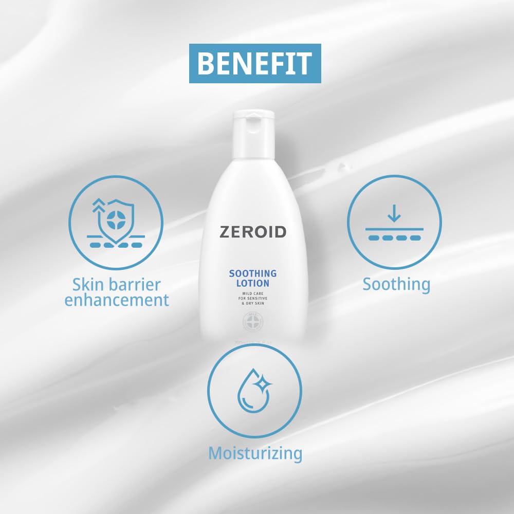 ZEROID close-up texture of lotion illustrating smooth, fast-absorbing hydration