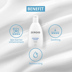 ZEROID close-up texture of lotion illustrating smooth, fast-absorbing hydration