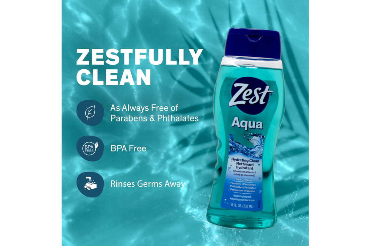 Zest in bathroom lifestyle scene illustrating daily-refreshing shower benefit