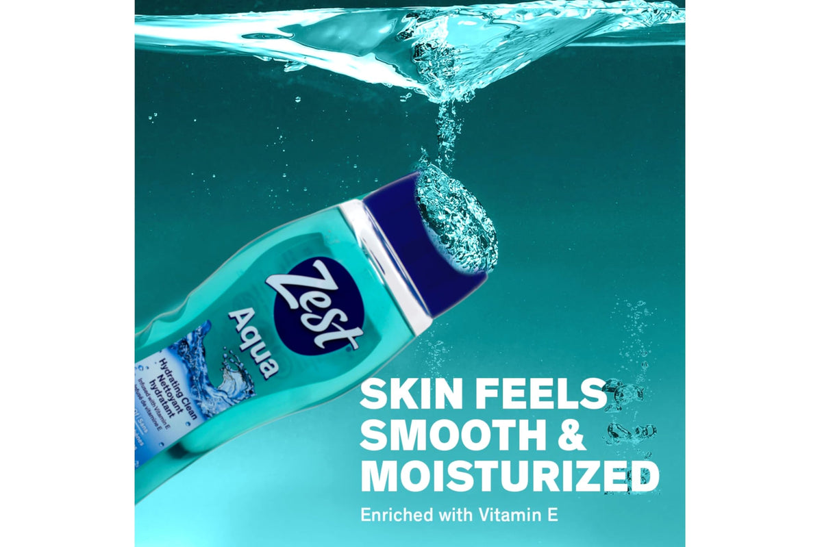 Zest bottle side label highlighting vitamin E and product details