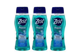 Zest front packaging showing bottle and fresh aqua scent benefit