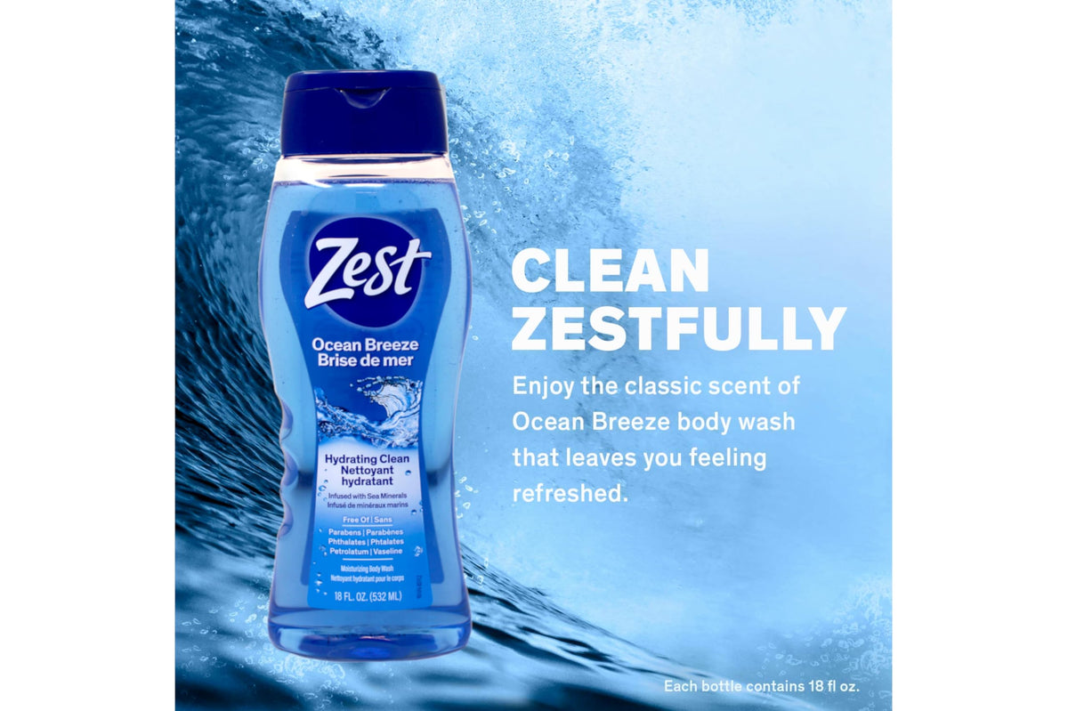 Zest on a bathroom shelf in a lifestyle scene suggesting daily routine fit