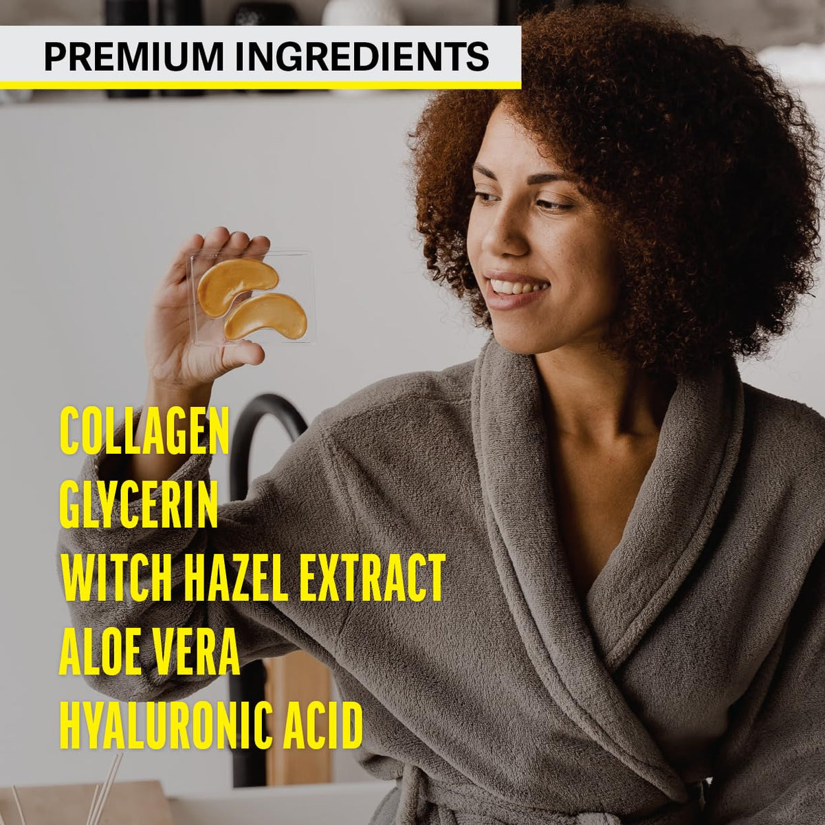 ZEST in a relaxed skincare routine illustrating refreshed, hydrated under-eyes