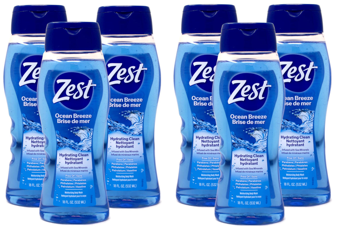 Zest front packaging showing ocean breeze label and refreshing benefit