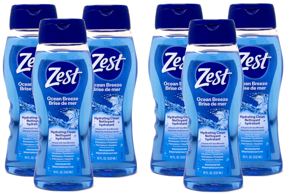 Zest front packaging showing ocean breeze label and refreshing benefit