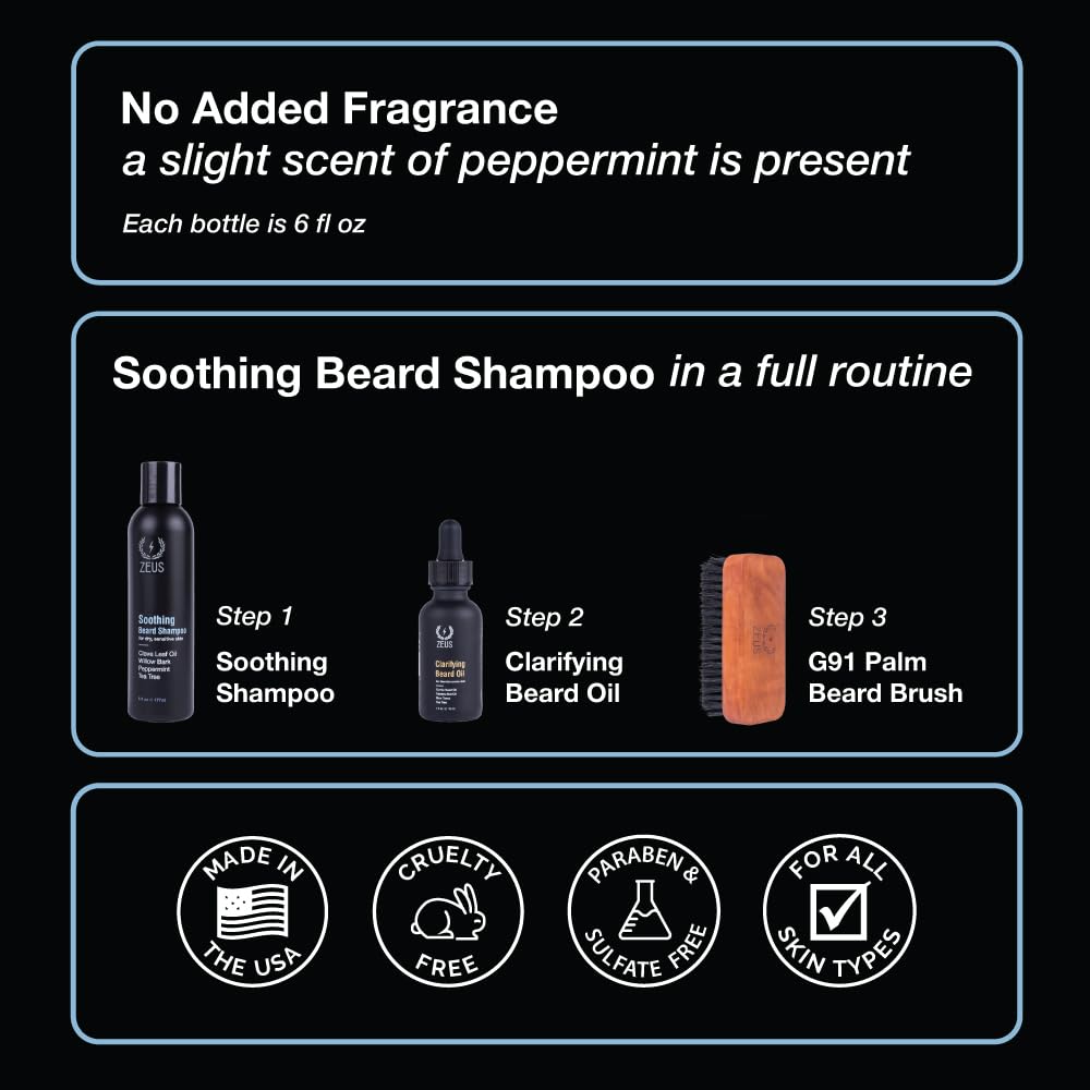 ZEUS bottle on bathroom shelf showing grooming routine and organized storage benefit