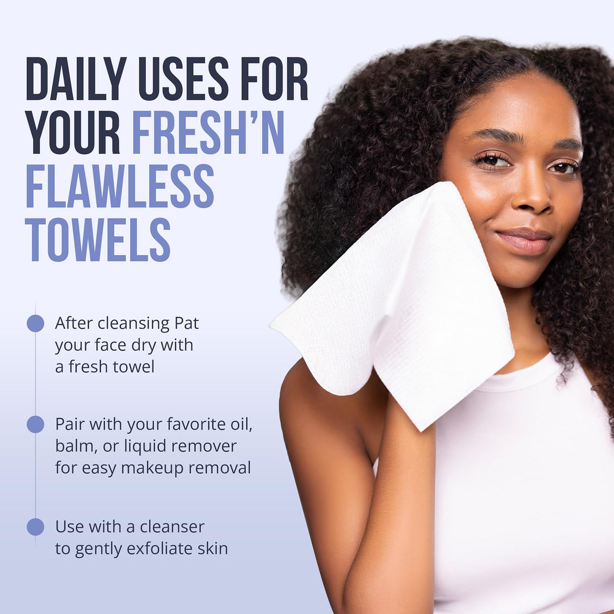 Zev close-up of dual-sided viscose texture highlighting gentle exfoliation benefit