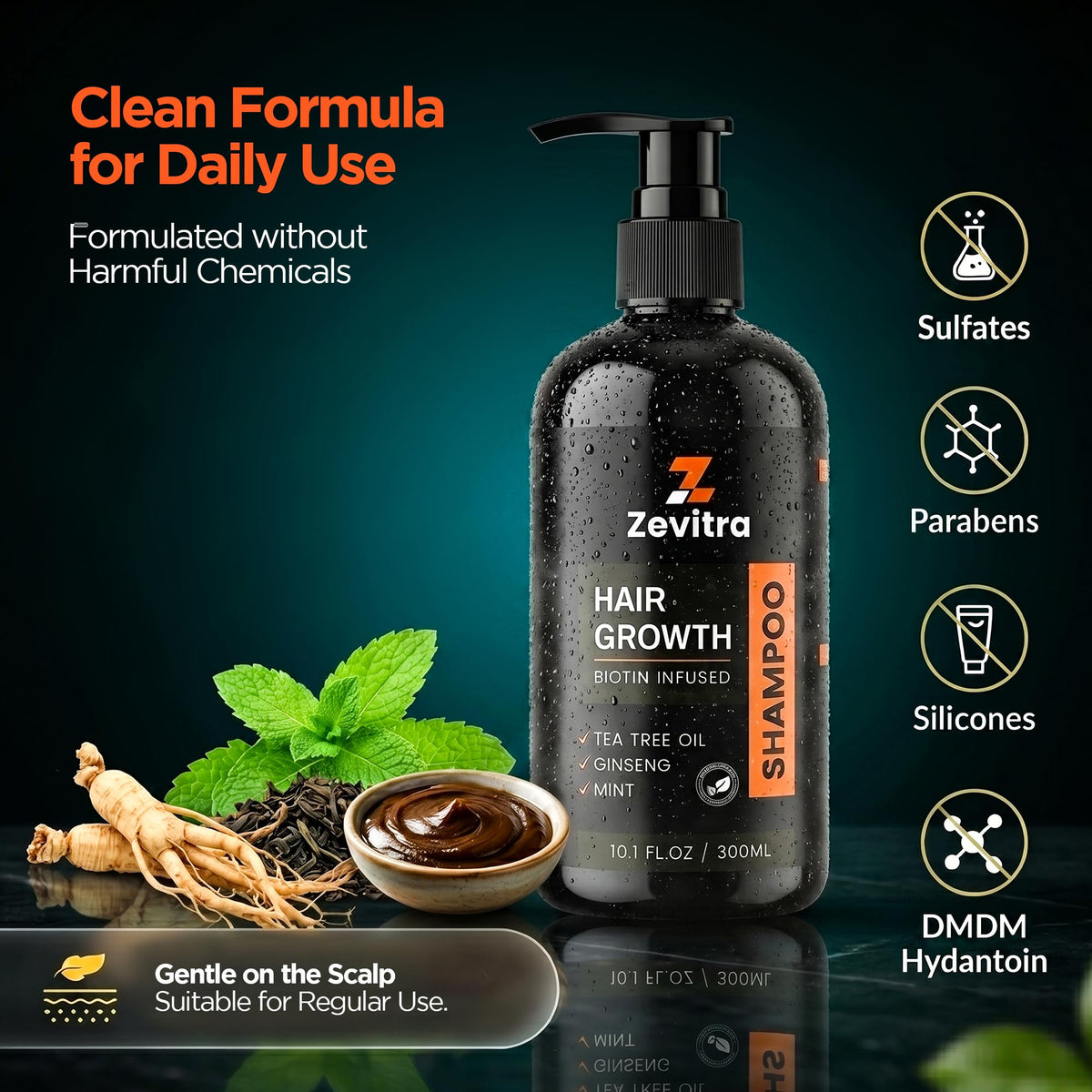 Zevitra botanical ingredients rosemary and mint highlighting natural refreshment benefit