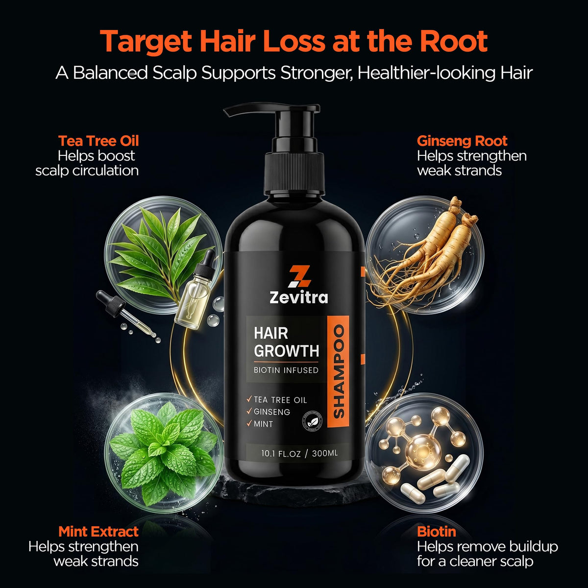 Zevitra shampoo texture on hand showing creamy lather and smooth application benefit