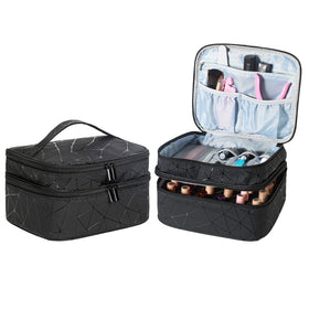 ZFZGFRCS front view of black PU leather organizer showing compact design and handle