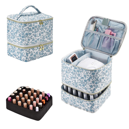 ZFZGFRCS front view of blue-flower organizer showing compact design and easy carry