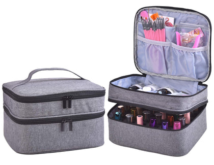 ZFZGFRCS front view of grey organizer showing secure closure and portability