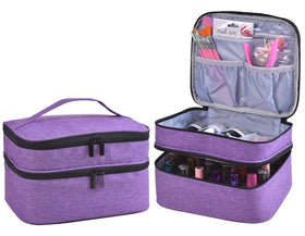 ZFZGFRCS front view of purple nail polish organizer showing compact durable design