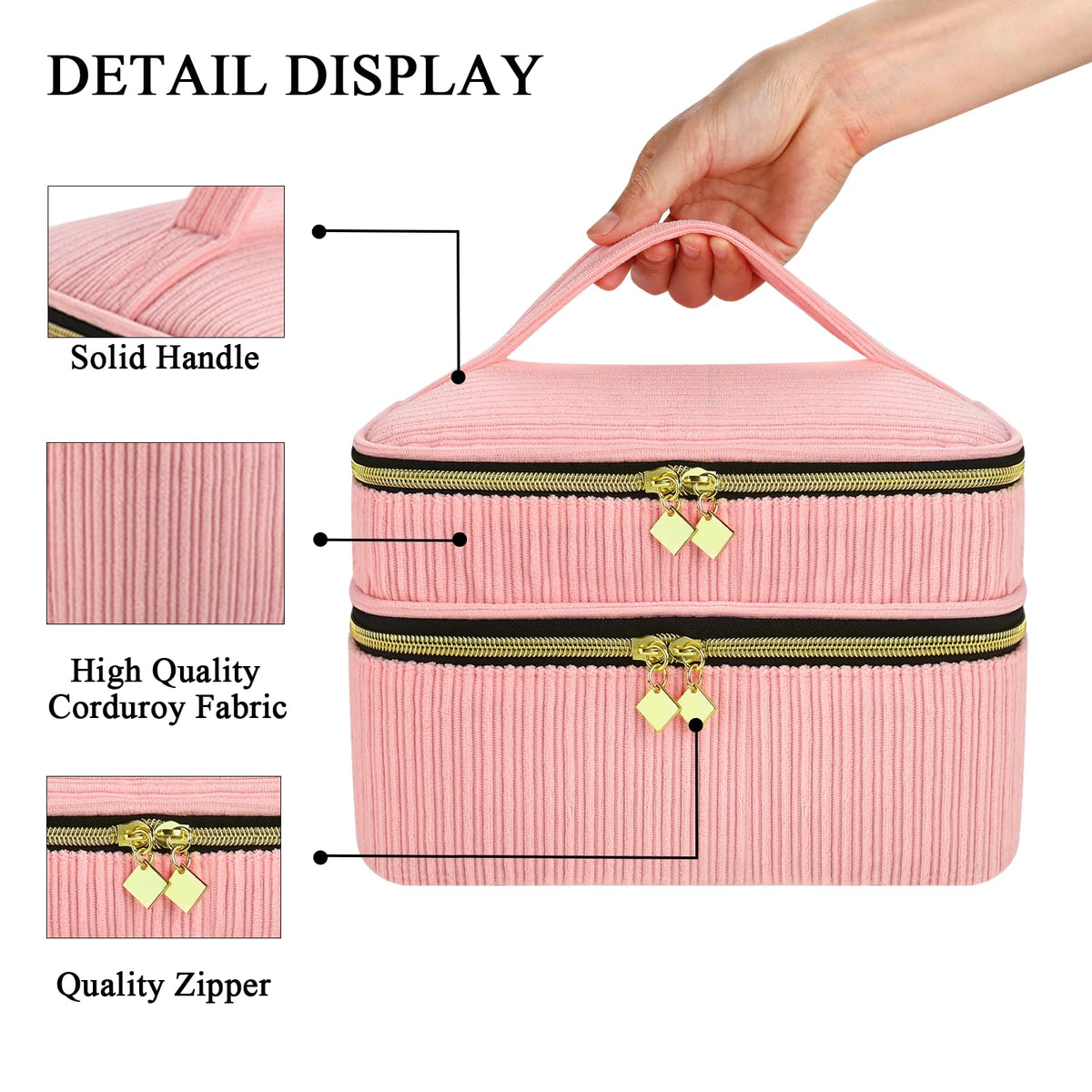 ZFZGFRCS close-up of sturdy handle and quality zipper for durable, easy carrying