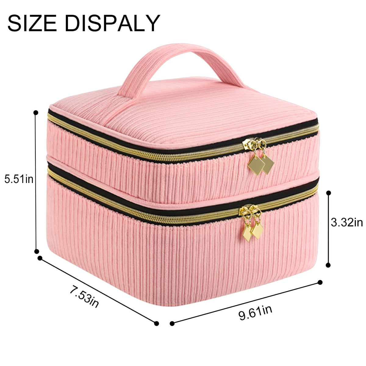 ZFZGFRCS top layer elastic and zip pockets holding brushes, files, and manicure tools neatly