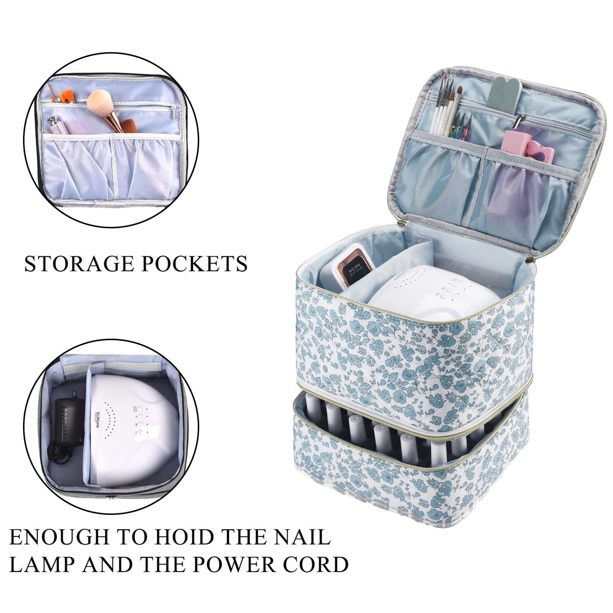 ZFZGFRCS top compartment holding a nail lamp to organize tools safely