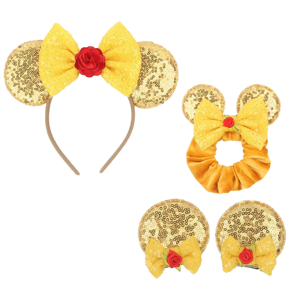 zhezesmila front packaging showing mouse ears headband and coordinated set, ready to gift