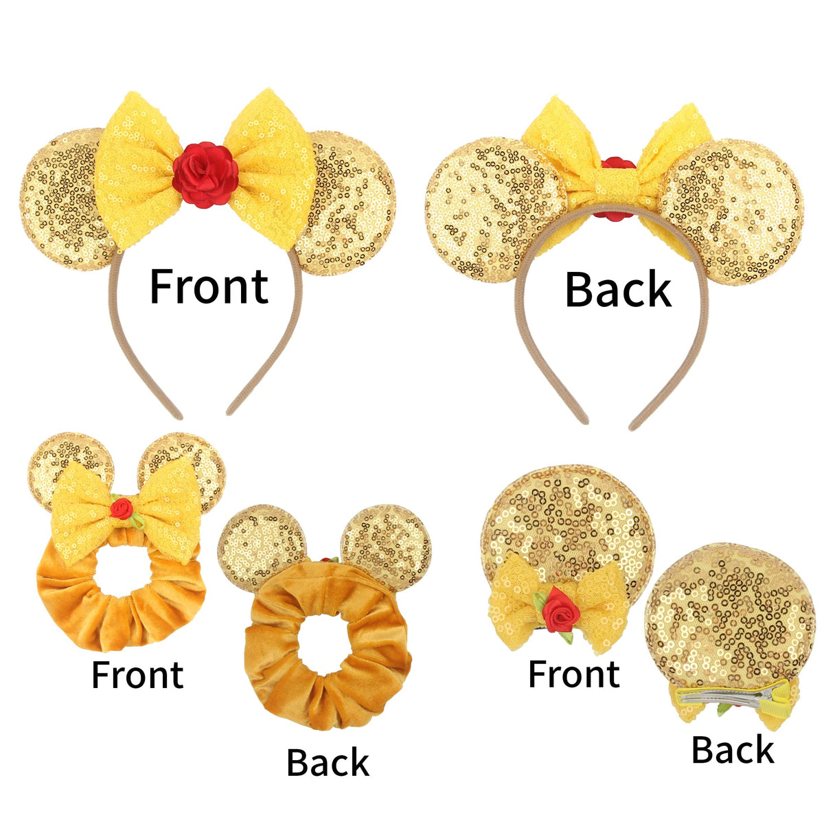 zhezesmila mouse ear hair clips shown in hand, demonstrating secure hold