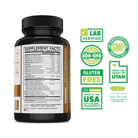 ZHOU bottle cap and label detail highlighting supplement facts and dosage benefit
