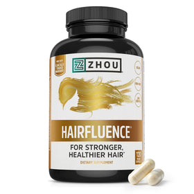 ZHOU Hairfluence front bottle showing packaging and benefits