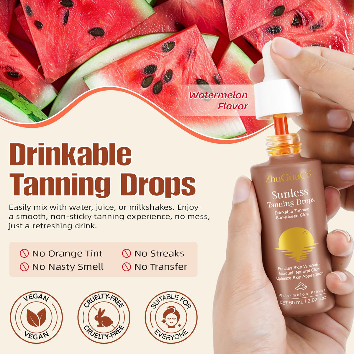 ZhuGuaCo bottle beside smartphone to show compact travel-friendly size