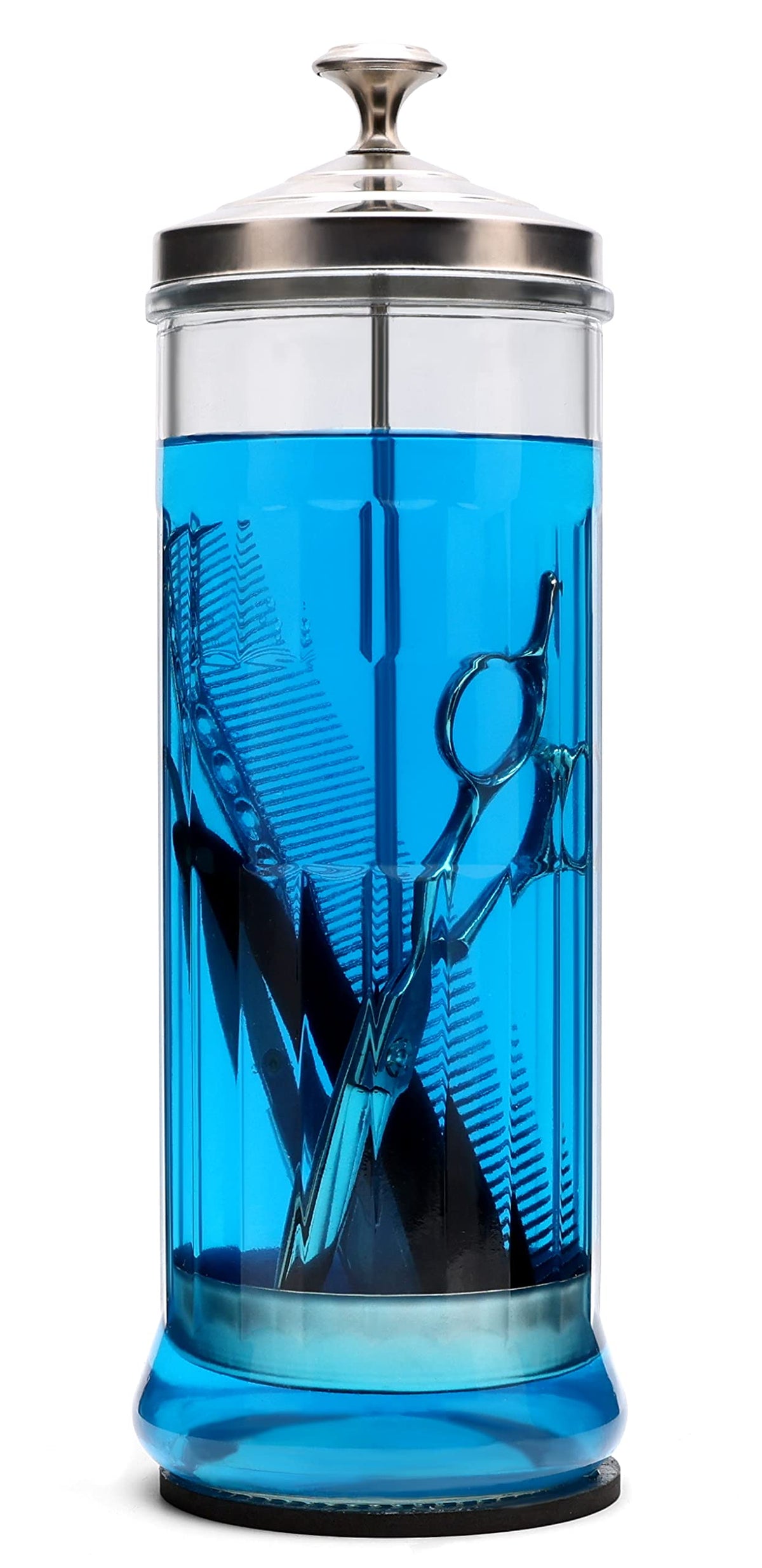 ZIBARBER front view sterilizing jar showing neat salon-ready storage