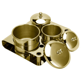 ZIBARBER gold cups with assorted glitters and powders for quick access