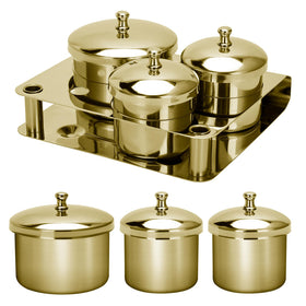 ZIBARBER gold cups front view showing professional organizer and neat storage