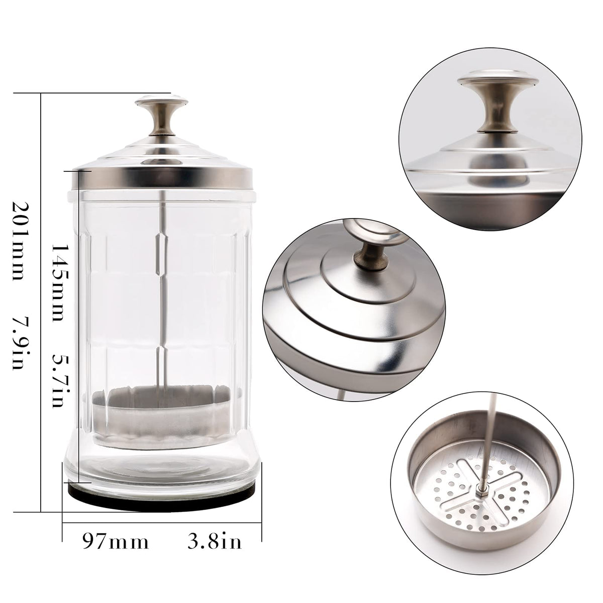 ZIBARBER jar placed on salon counter for neat professional storage