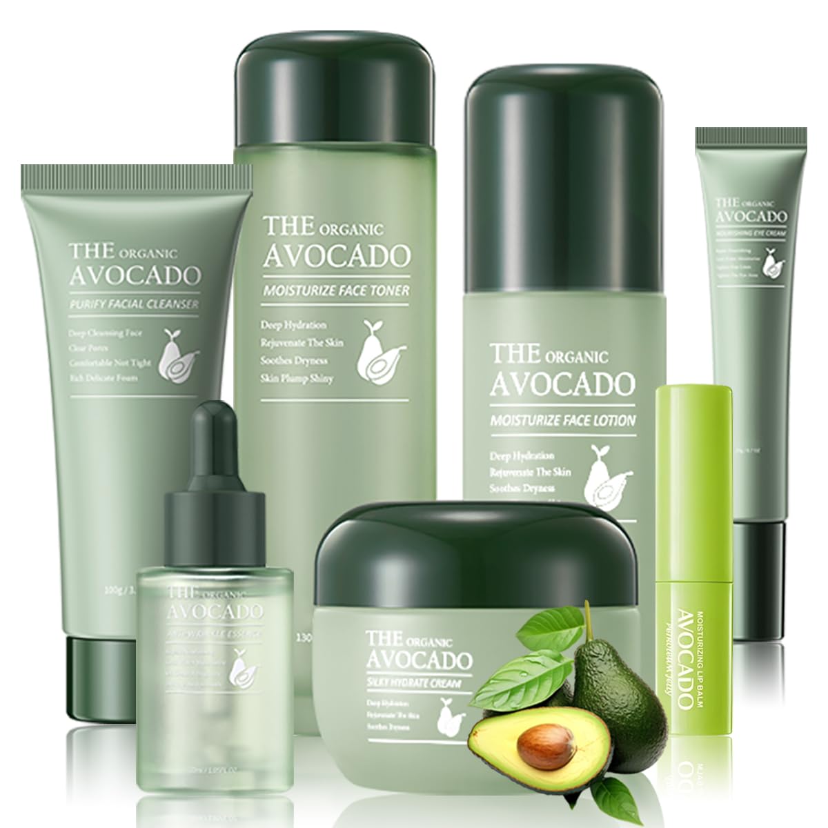 Zifeifeigs front packaging showing full avocado set for organized routine
