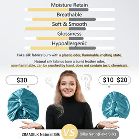 ZIMASILK bonnet adjustable elastic detail for secure comfortable fit benefit