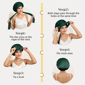 ZIMASILK bonnet in bedroom setting showing comfortable nighttime use