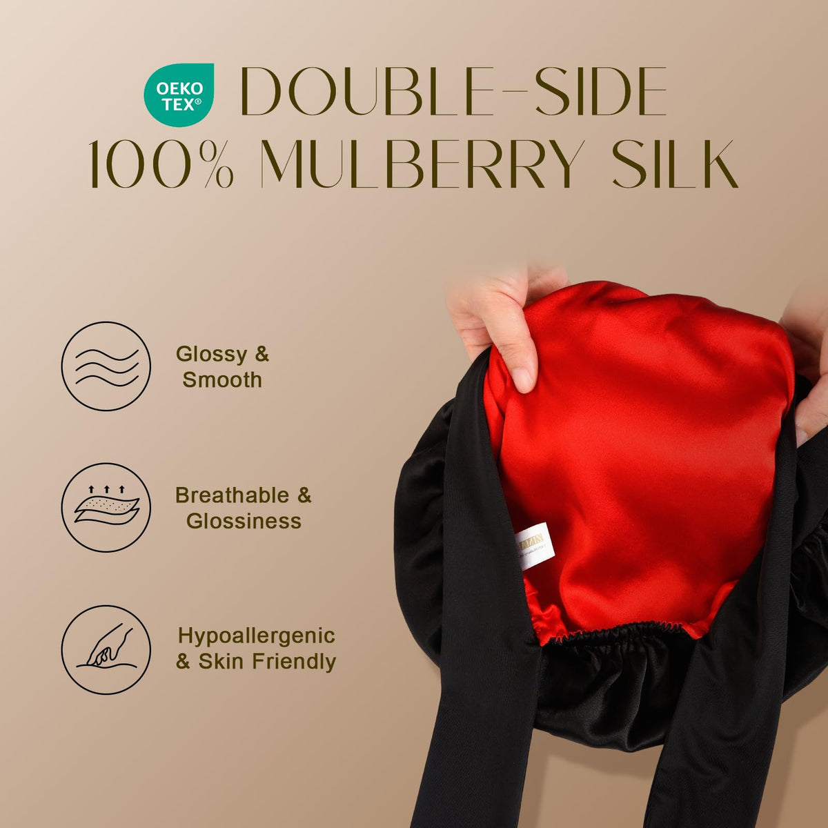 ZIMASILK close-up of silk weave highlighting smooth texture and protection