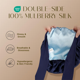ZIMASILK inner silk close-up showing smooth 6A Mulberry silk for reduced friction