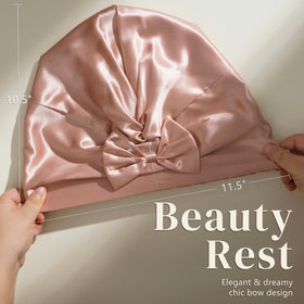 ZIMASILK model sleeping with bonnet illustrating preserved style and cooling comfort