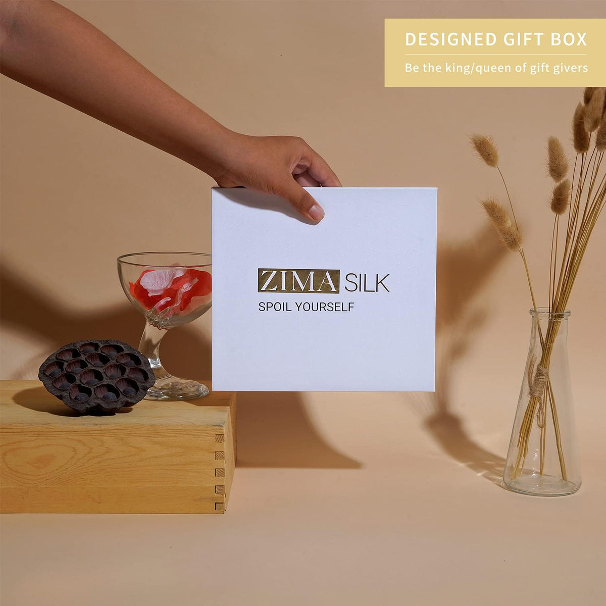 ZIMASILK gift-wrapped bonnet ready to give as a luxury self-care present