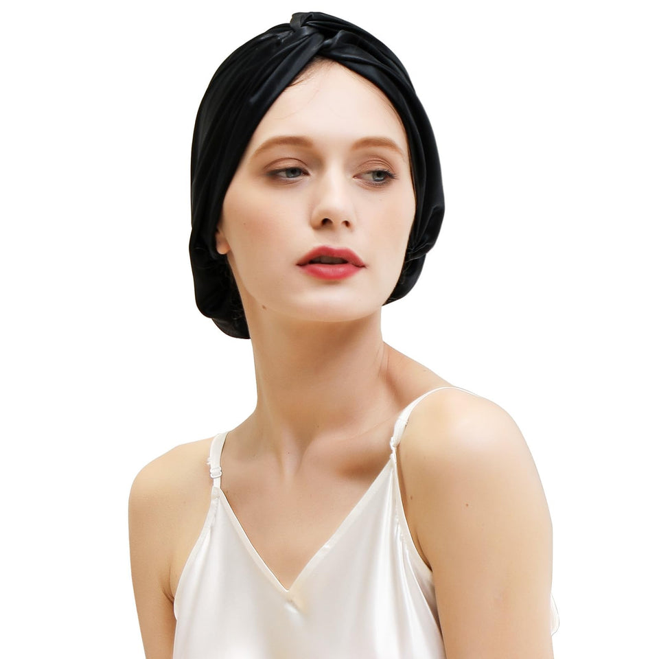 ZIMASILK bonnet front view showing smooth fit and protective design