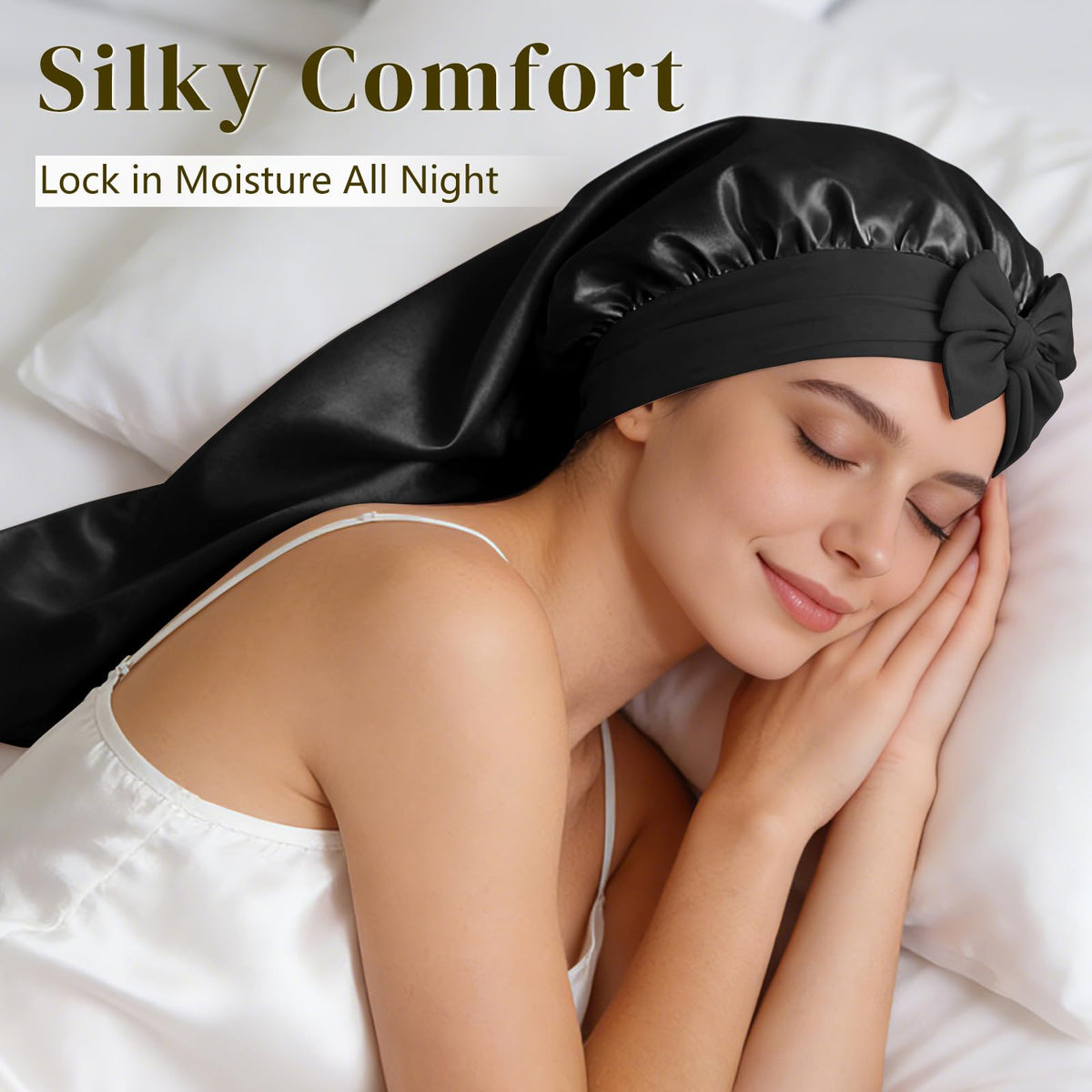 ZIMASILK bonnet protecting braided hair overnight to reduce frizz