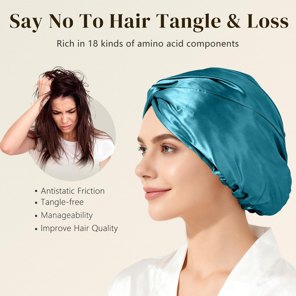 ZIMASILK interior silk lining close-up preserving hair moisture benefit