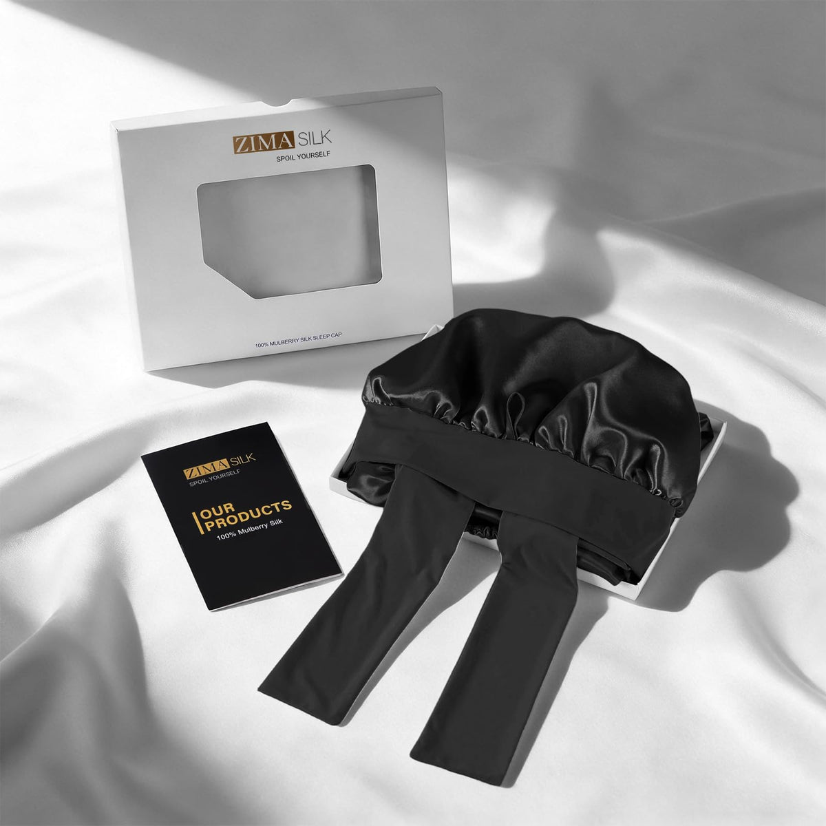 ZIMASILK product label with OEKO-TEX and 6A silk grade certification