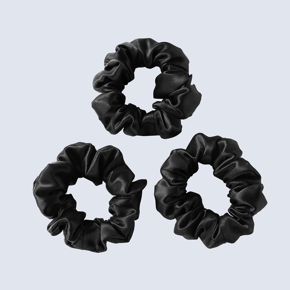 ZIMASILK scrunchie front packaging showing elegant black silk and quality