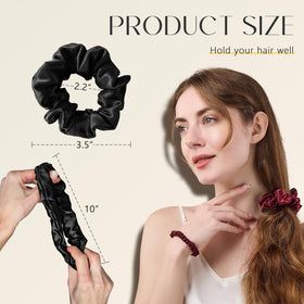 ZIMASILK scrunchie securing a ponytail without creases and gentle hold