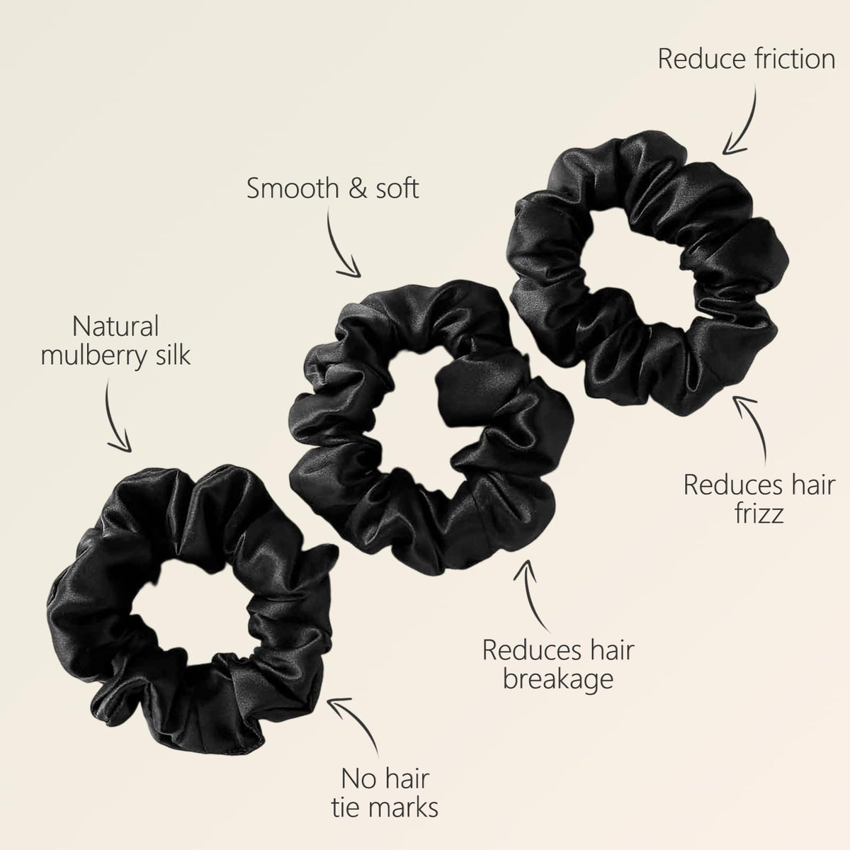 ZIMASILK scrunchie held in hand showing size and comfortable fit
