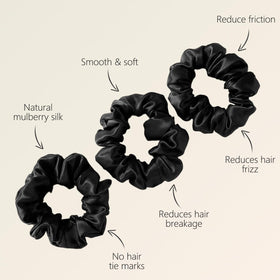 ZIMASILK scrunchie held in hand showing size and comfortable fit