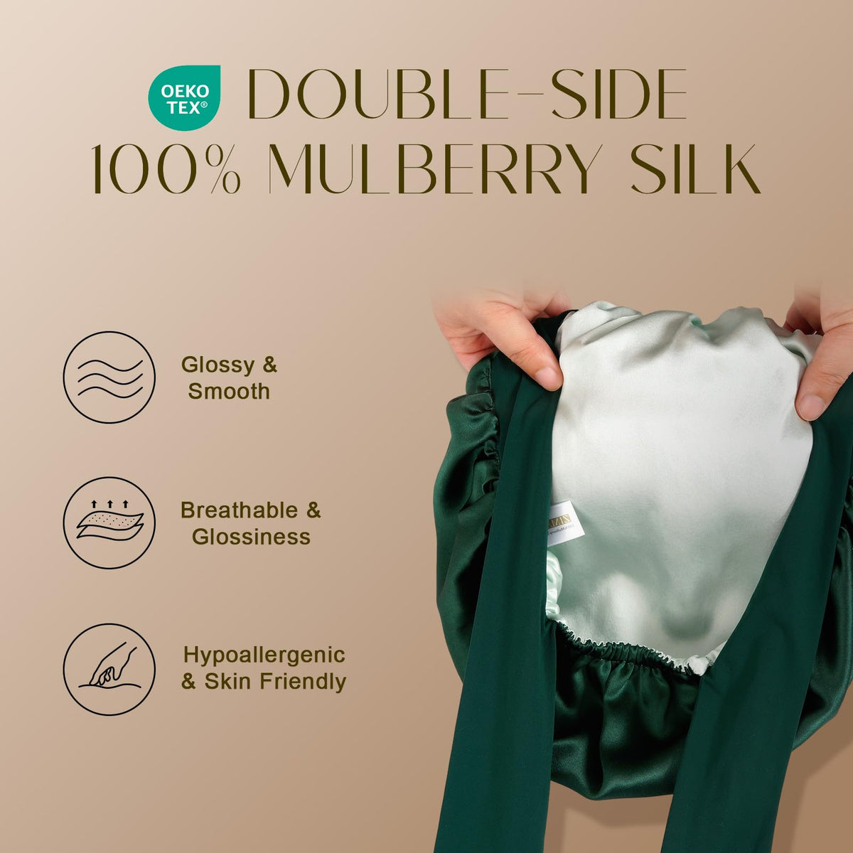 ZIMASILK fabric close-up highlighting silk sheen and reduced friction